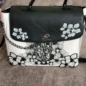 New with tags Star Wars Darth Vader black-and-white floral purse.
